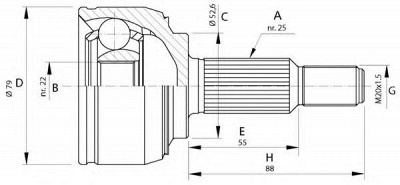 OPEN PARTS cvj568810 -  Шарнирный комплект, приводной вал